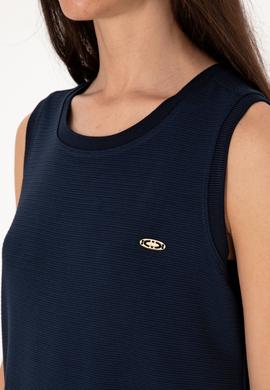 Kadın Lacivert Kolsuz Mini Boy Örme Elbise - 50297895005