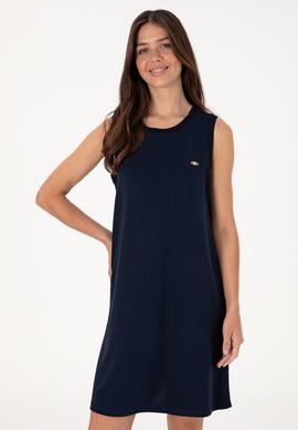 Kadın Lacivert Kolsuz Mini Boy Örme Elbise - 50297895005