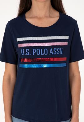 Kadın Lacivert Bisiklet Yaka Tişört - 50299762014