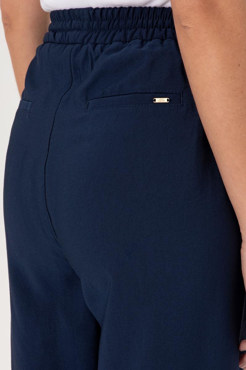 Kadın Lacivert Loose Relax Fit Kanvas Pantolon