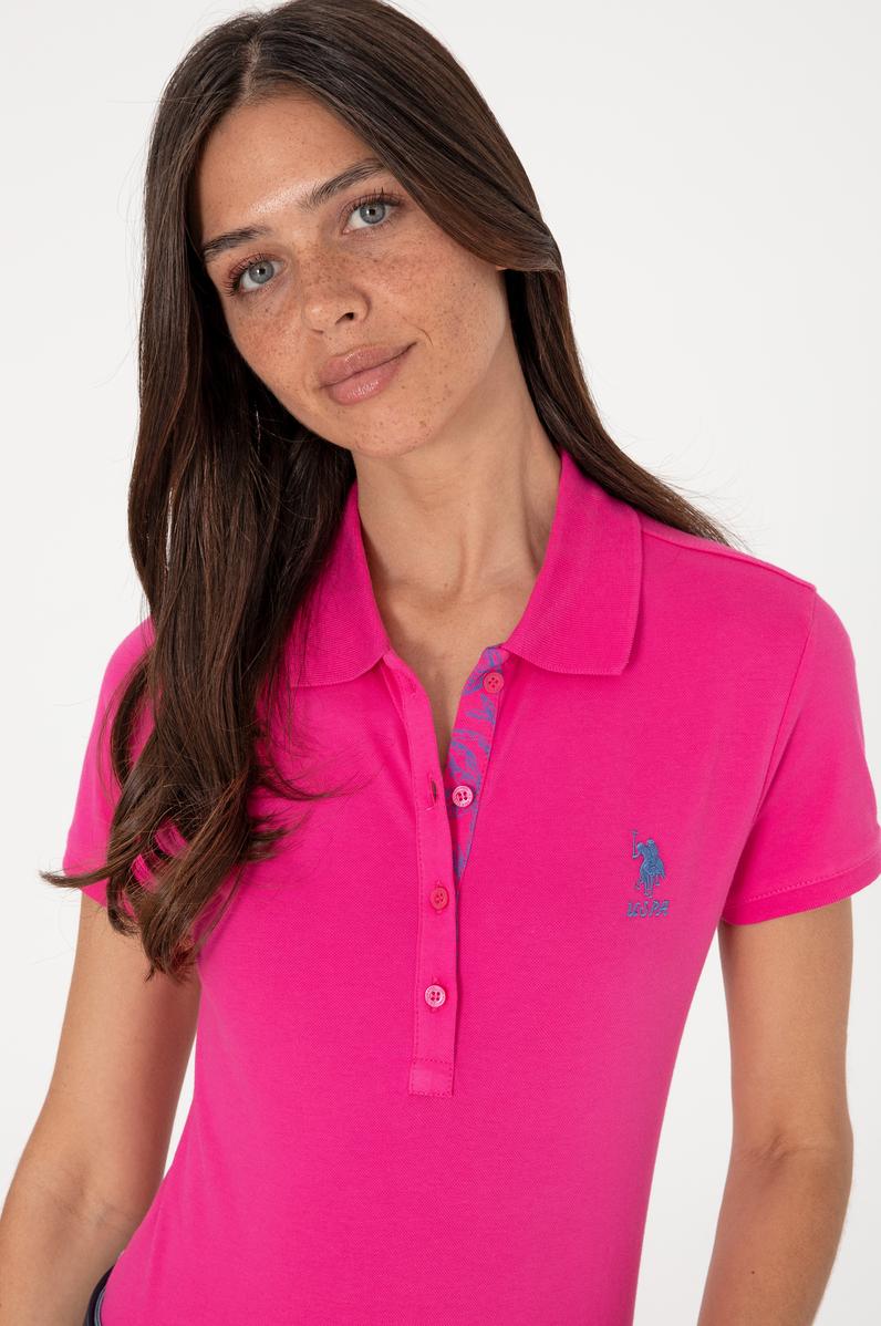 Kadın Pembe Basic Polo Yaka Tişört