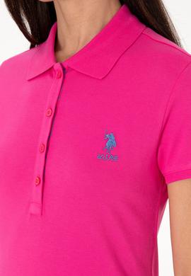 Kadın Pembe Basic Polo Yaka Tişört - 50300896256