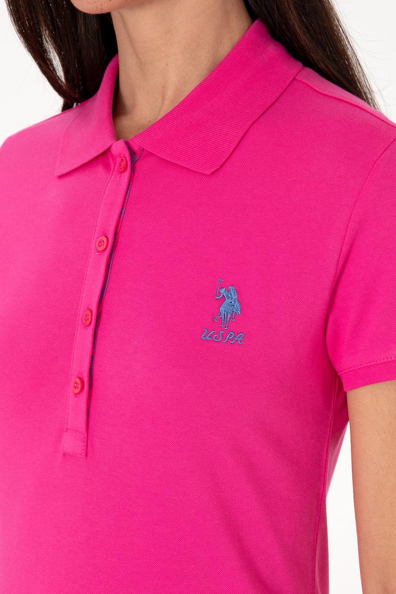 Kadın Pembe Basic Polo Yaka Tişört - 50300896256