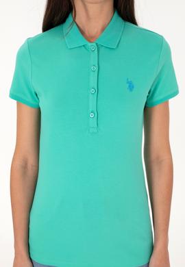 Kadın Mint Basic Polo Yaka Tişört - 50300830122
