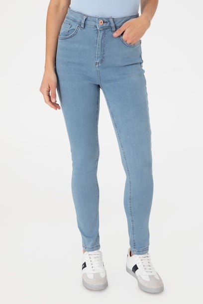 Kadın Açık Mavi Skinny High Waist Fit Pantolon
