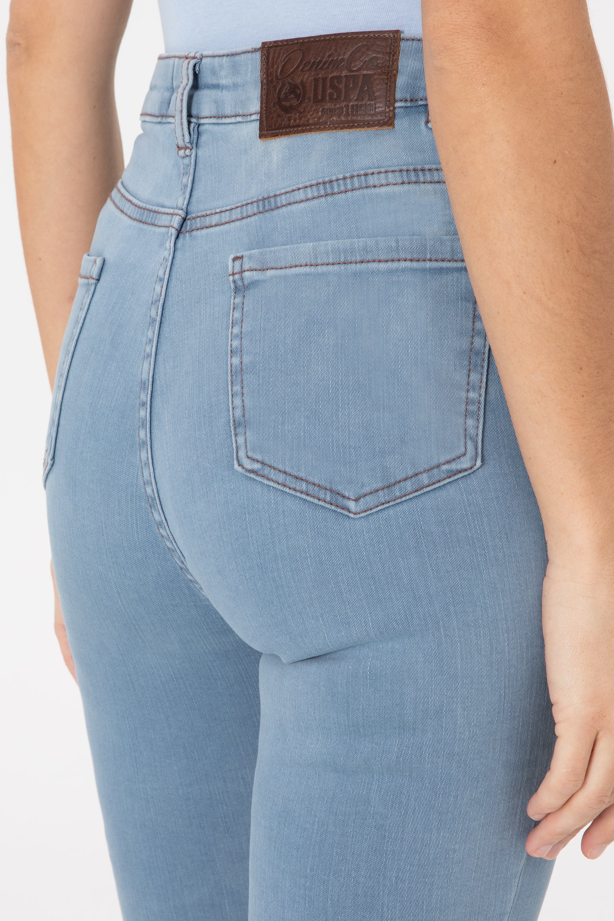 Kadın Açık Mavi Skinny High Waist Fit Pantolon - Image 6