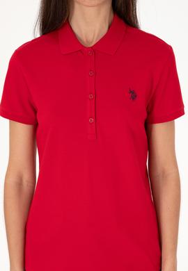 Kadın Kırmızı Basic Polo Yaka Tişört - 50300830036