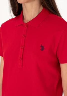 Kadın Kırmızı Basic Polo Yaka Tişört - 50300830036