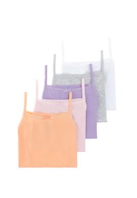 Kız Çocuk 5'li İp Askılı Atlet - 50312895007