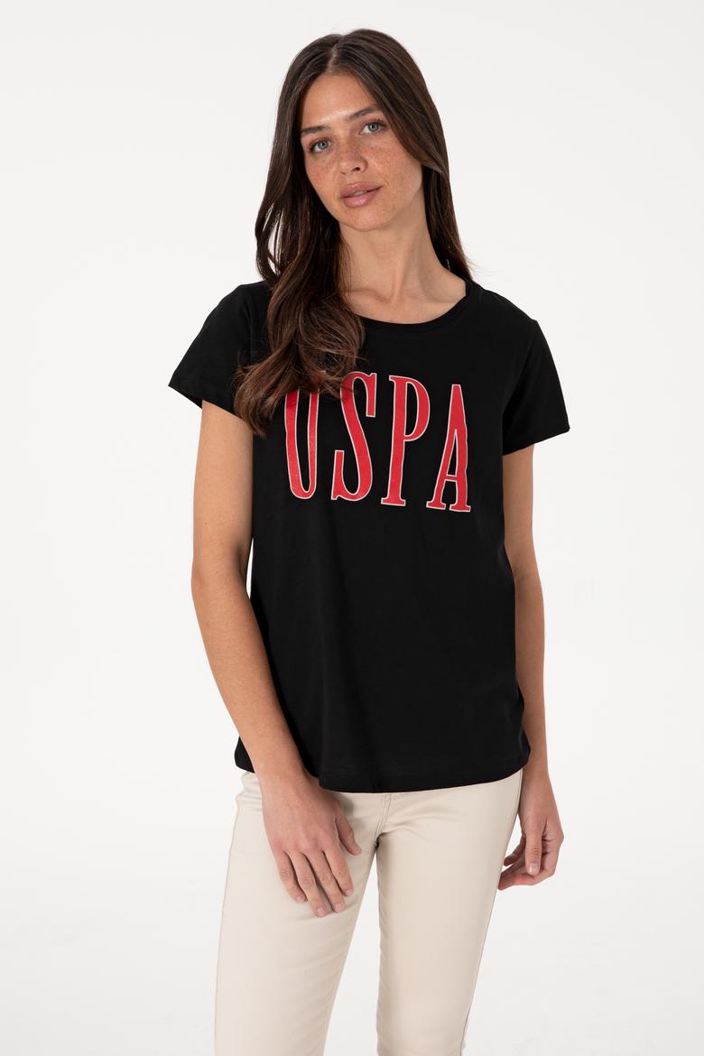 Kadın Siyah Bisiklet Yaka Tişört