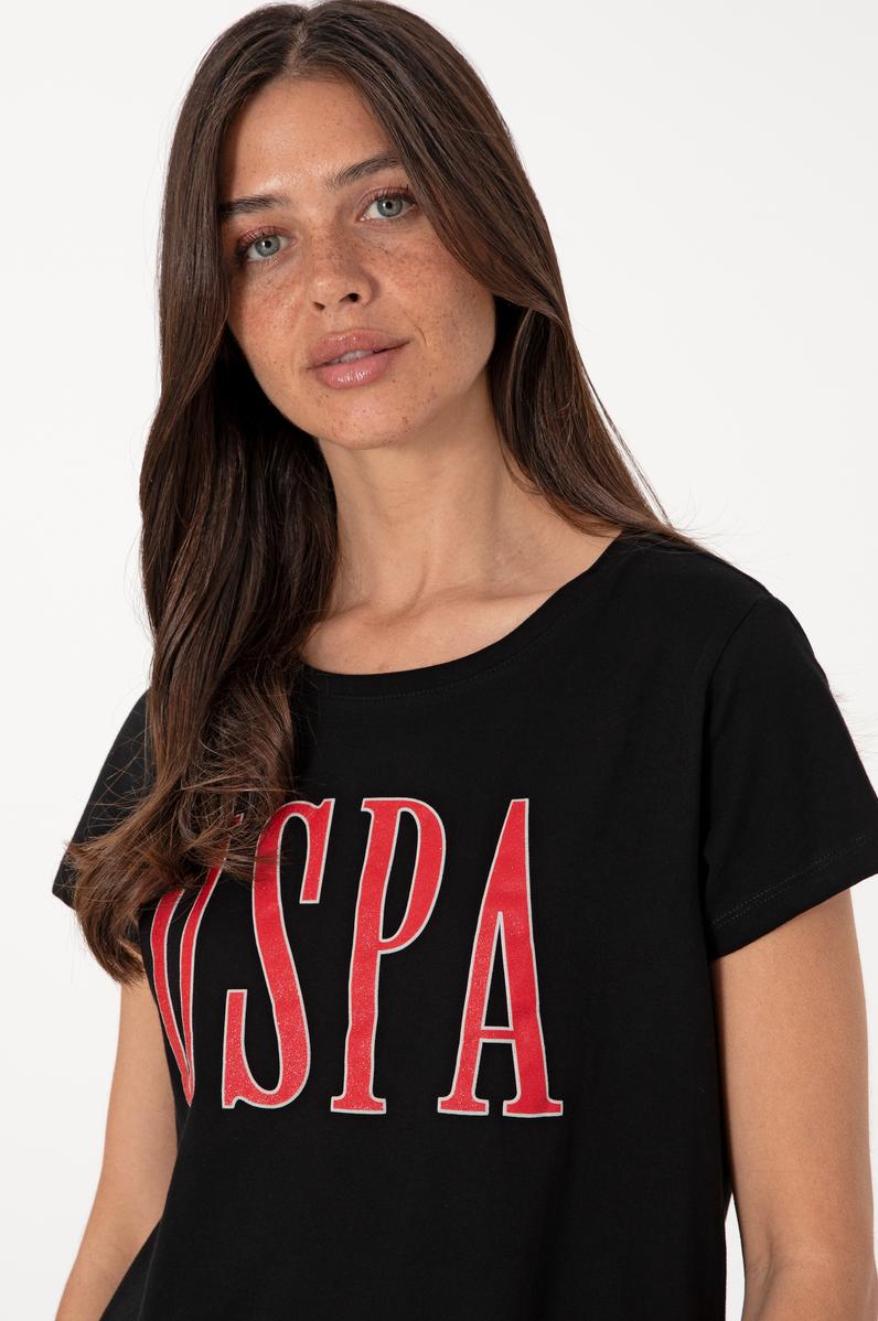 Kadın Siyah Bisiklet Yaka Tişört