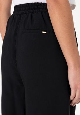 Kadın Siyah Loose Relax Fit Kanvas Pantolon - 50300357049