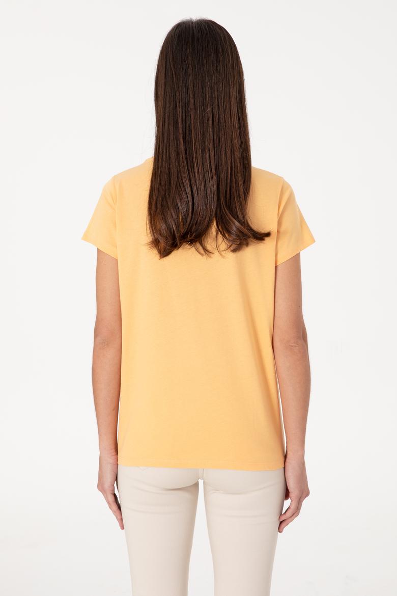 Kadın Kavun Bisiklet Yaka Tişört - 50305842148