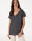 Kadın Antrasit Modal Karışımlı V Yaka Basic Tişört