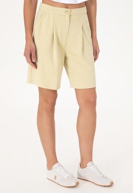 Kadın Açık Haki Modal Karışımlı Örme Şort - 50299870013