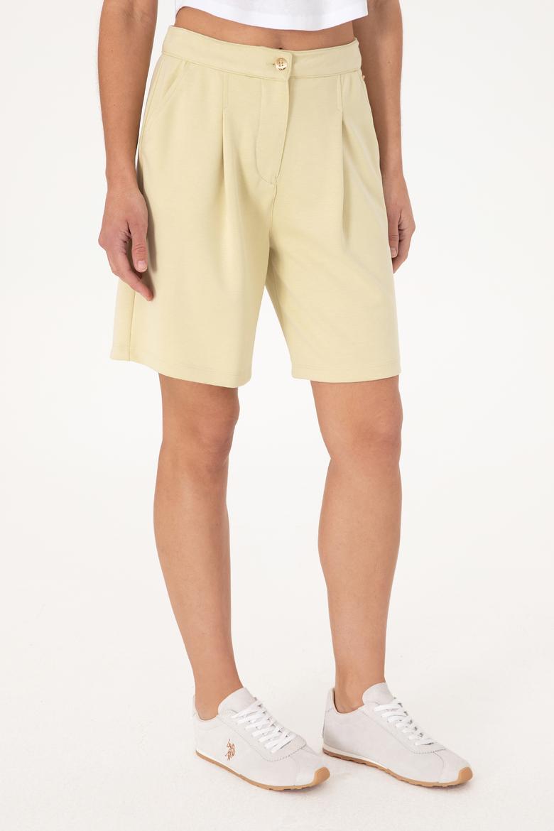 Kadın Açık Haki Modal Karışımlı Örme Şort - 50299870013