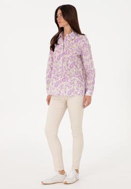 Kadın Lila Uzun Kollu Gömlek - 50299403022