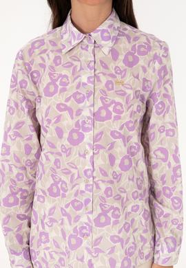 Kadın Lila Uzun Kollu Gömlek - 50299403022
