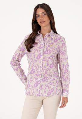 Kadın Lila Uzun Kollu Gömlek - 50299403022