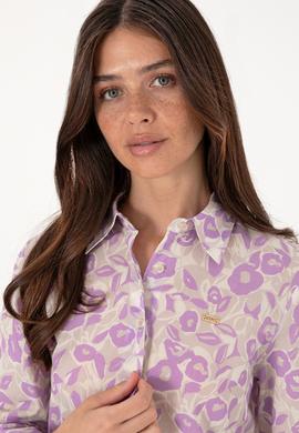 Kadın Lila Uzun Kollu Gömlek - 50299403022