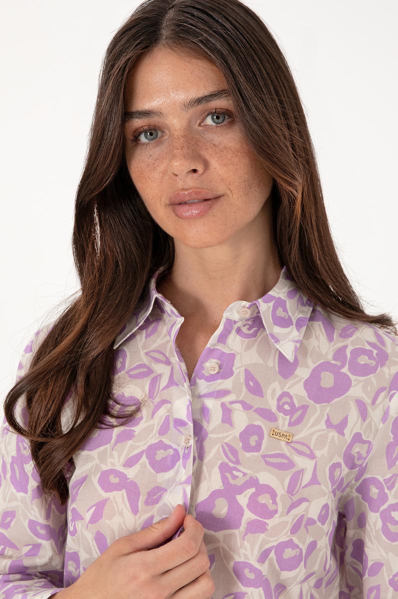 Kadın Lila Uzun Kollu Gömlek
