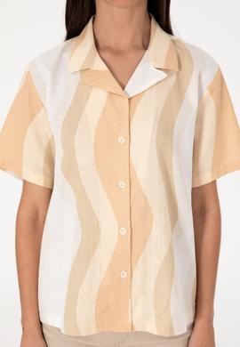 Kadın Camel Kısa Kollu Gömlek - 50305878004