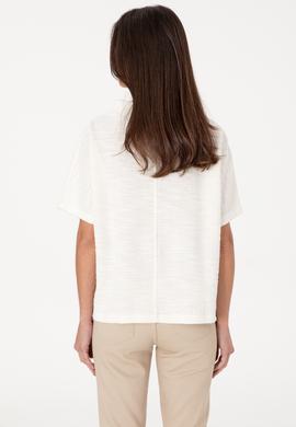 Kadın Ekru Dik Yaka Tişört - 50305889007