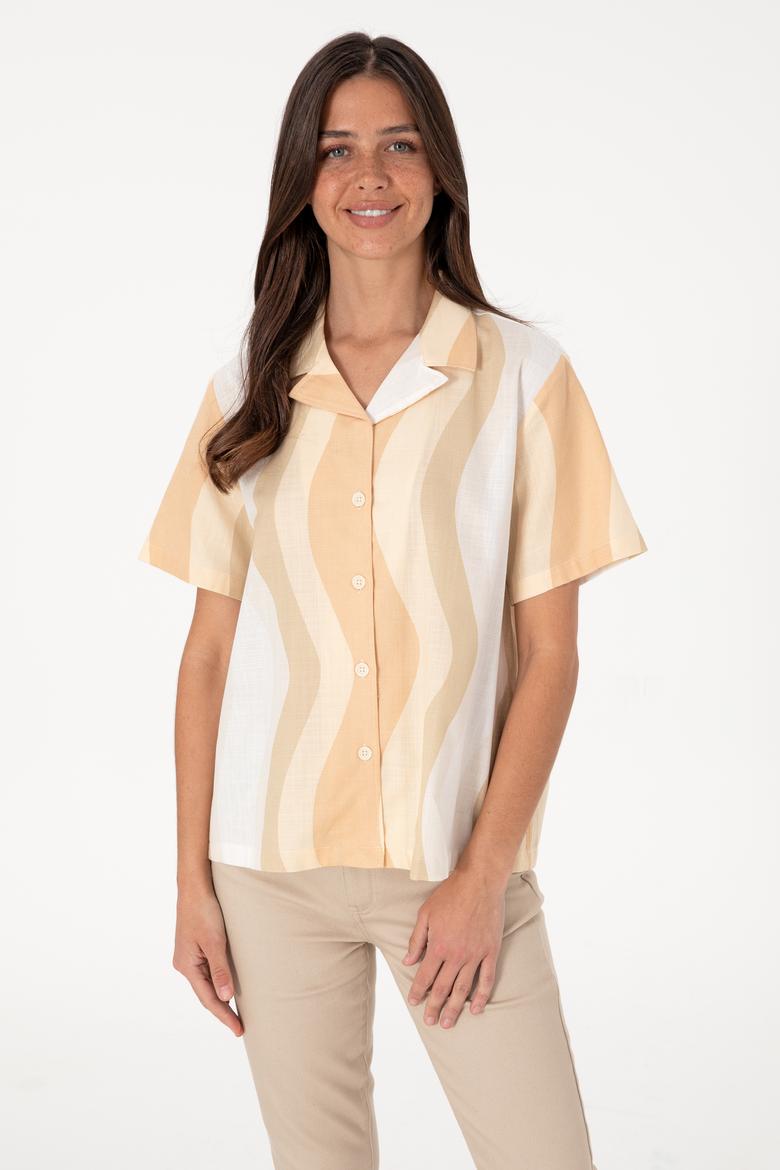 Kadın Camel Kısa Kollu Gömlek