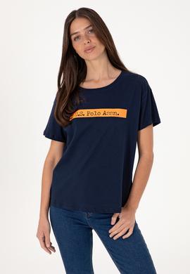 Kadın Lacivert Bisiklet Yaka Tişört - 50299669006