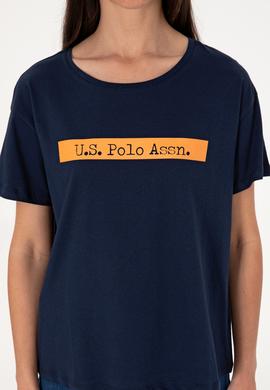 Kadın Lacivert Bisiklet Yaka Tişört - 50299669006