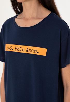 Kadın Lacivert Bisiklet Yaka Tişört - 50299669006