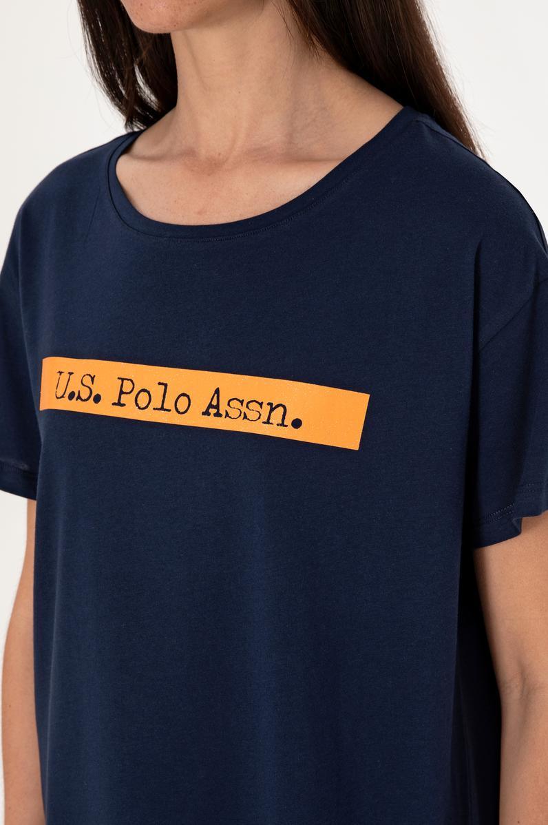 Kadın Lacivert Bisiklet Yaka Tişört