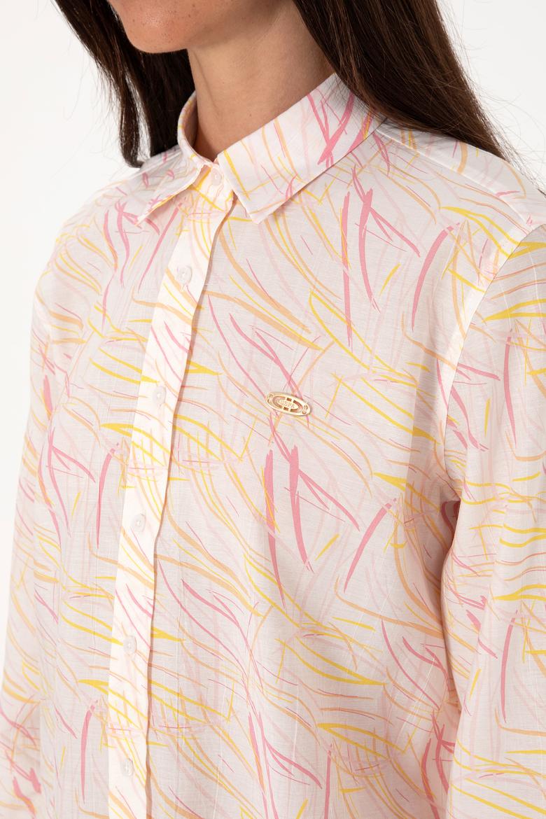 Kadın Hardal Uzun Kollu Gömlek - 50299435018