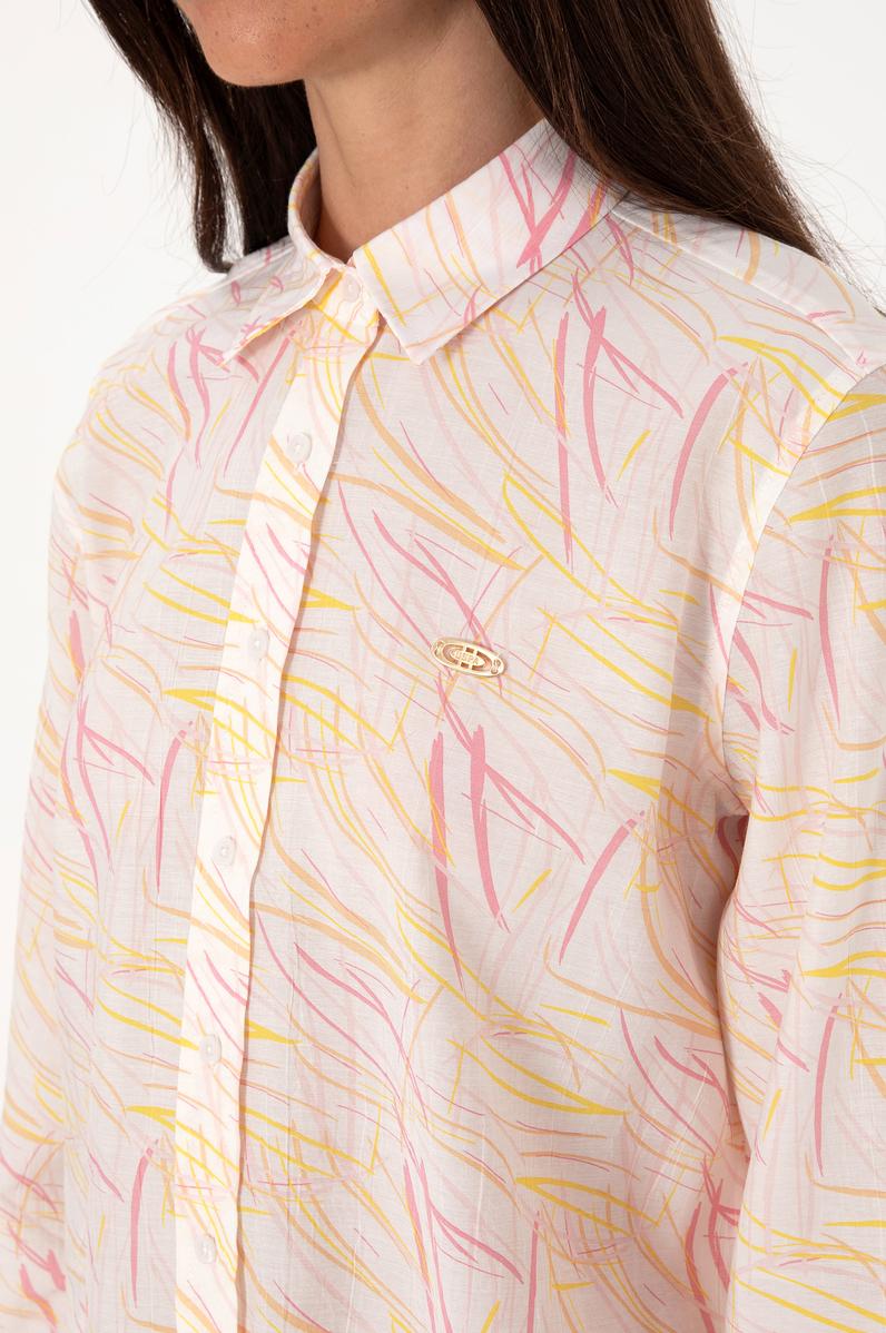 Kadın Hardal Uzun Kollu Gömlek