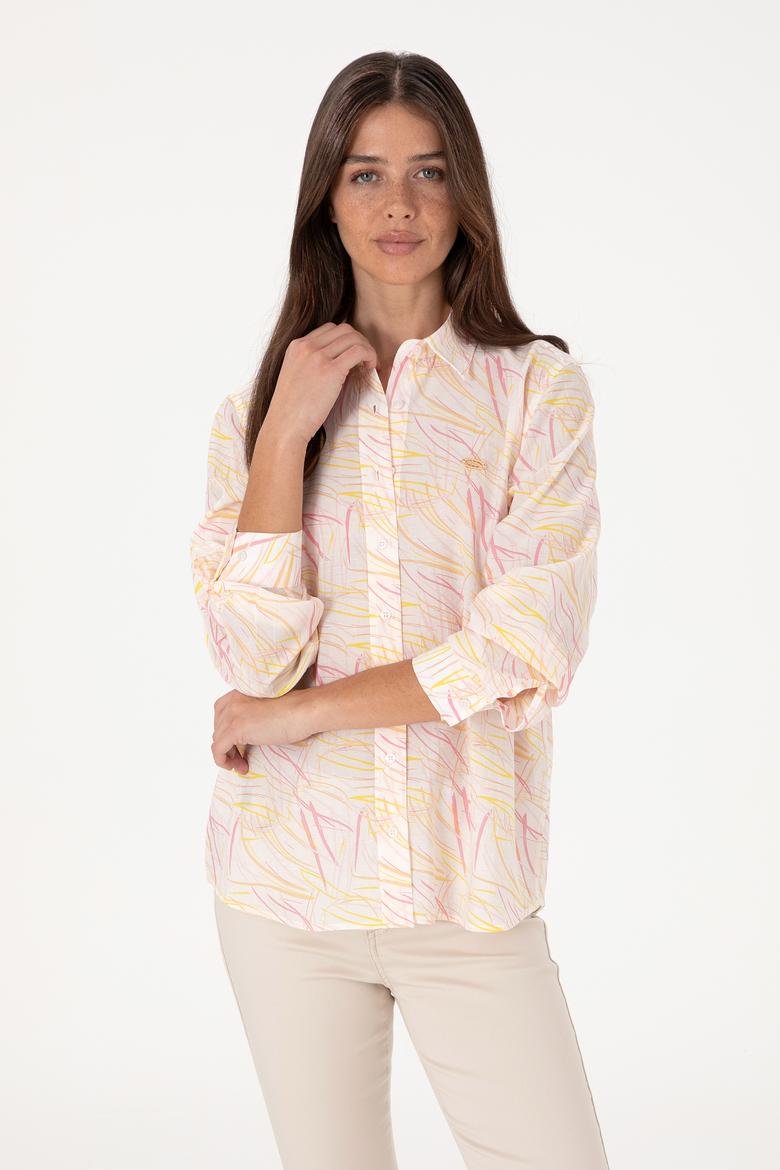 Kadın Hardal Uzun Kollu Gömlek - 50299435018