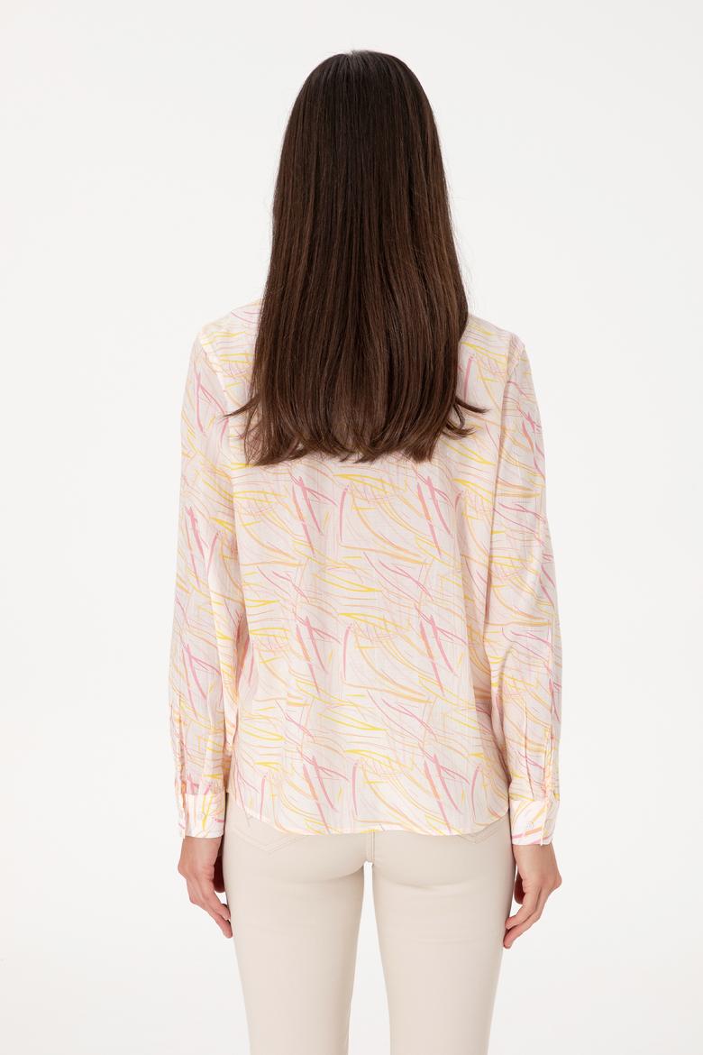 Kadın Hardal Uzun Kollu Gömlek - 50299435018