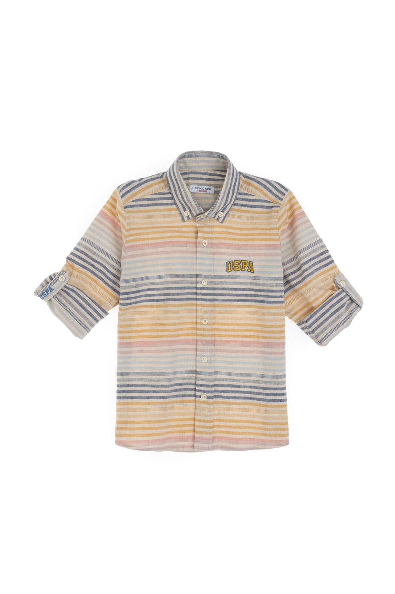 Erkek Çocuk Bej Uzun Kollu Gömlek