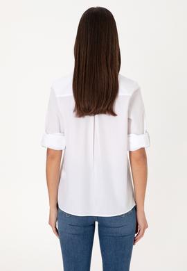 Kadın Beyaz Uzun Kollu Gömlek - 50299668006