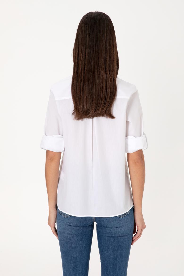 Kadın Beyaz Uzun Kollu Gömlek - 50299668006