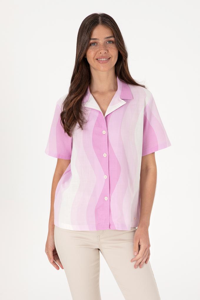 Kadın Fuşya Kısa Kollu Gömlek