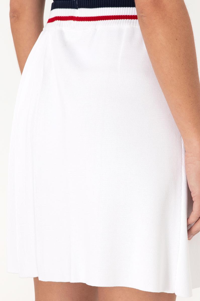 Kadın Beyaz Mini Boy Triko Etek
