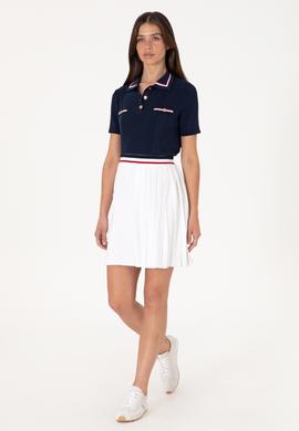 Kadın Beyaz Mini Boy Triko Etek - 50299379001