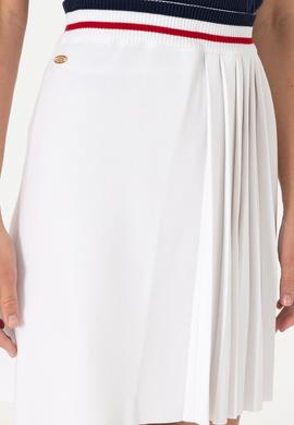 Kadın Beyaz Mini Boy Triko Etek - 50299379001