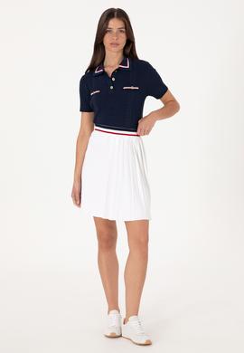 Kadın Beyaz Mini Boy Triko Etek - 50299379001