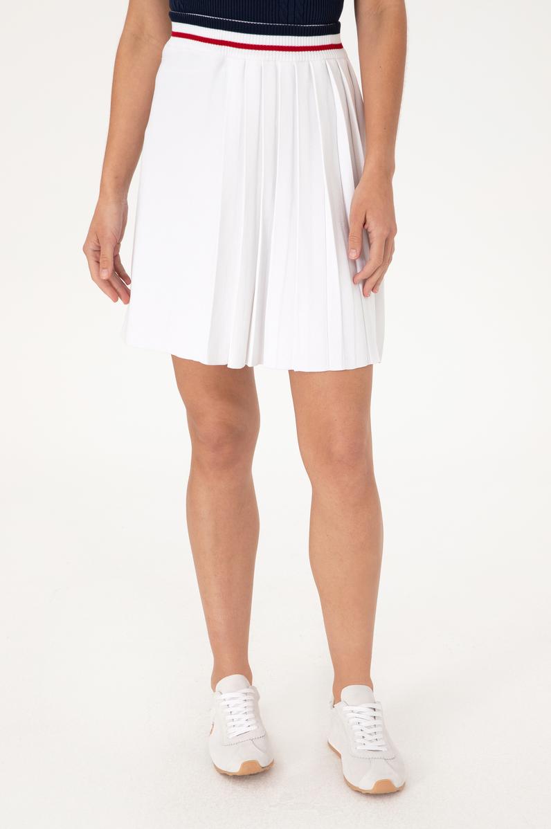 Kadın Beyaz Mini Boy Triko Etek