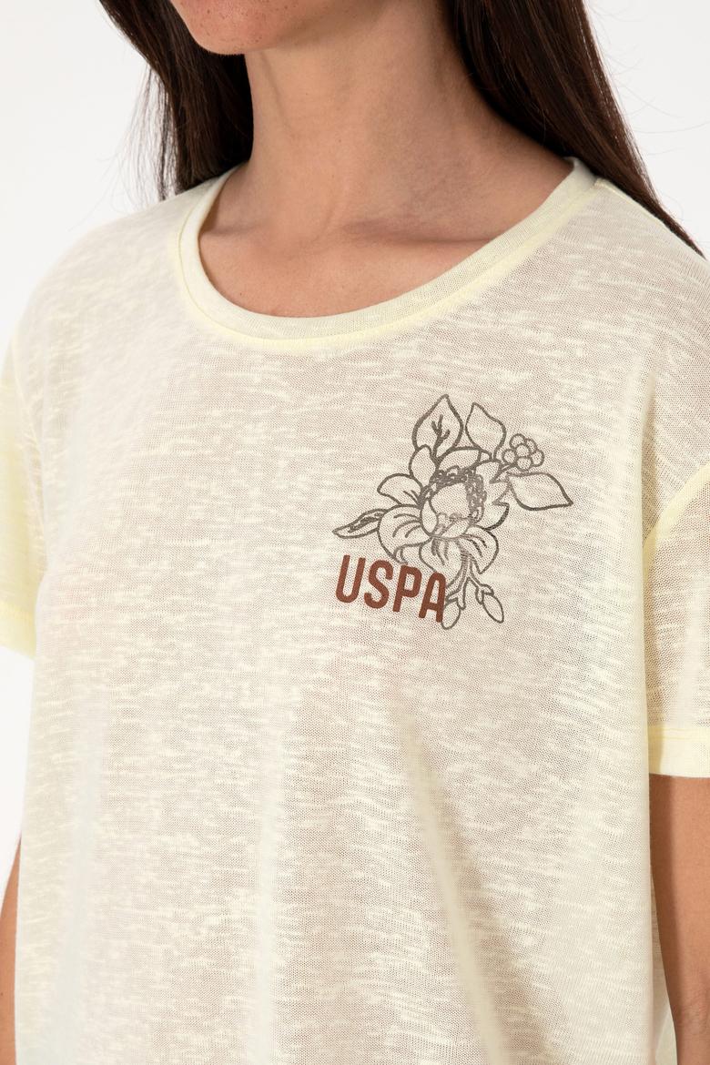 Kadın Limon Bisiklet Yaka Tişört - 50299755007