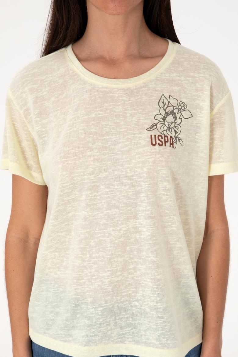 Kadın Limon Bisiklet Yaka Tişört - 50299755007