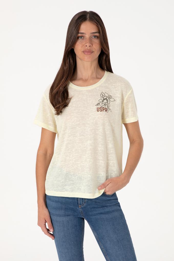 Kadın Limon Bisiklet Yaka Tişört