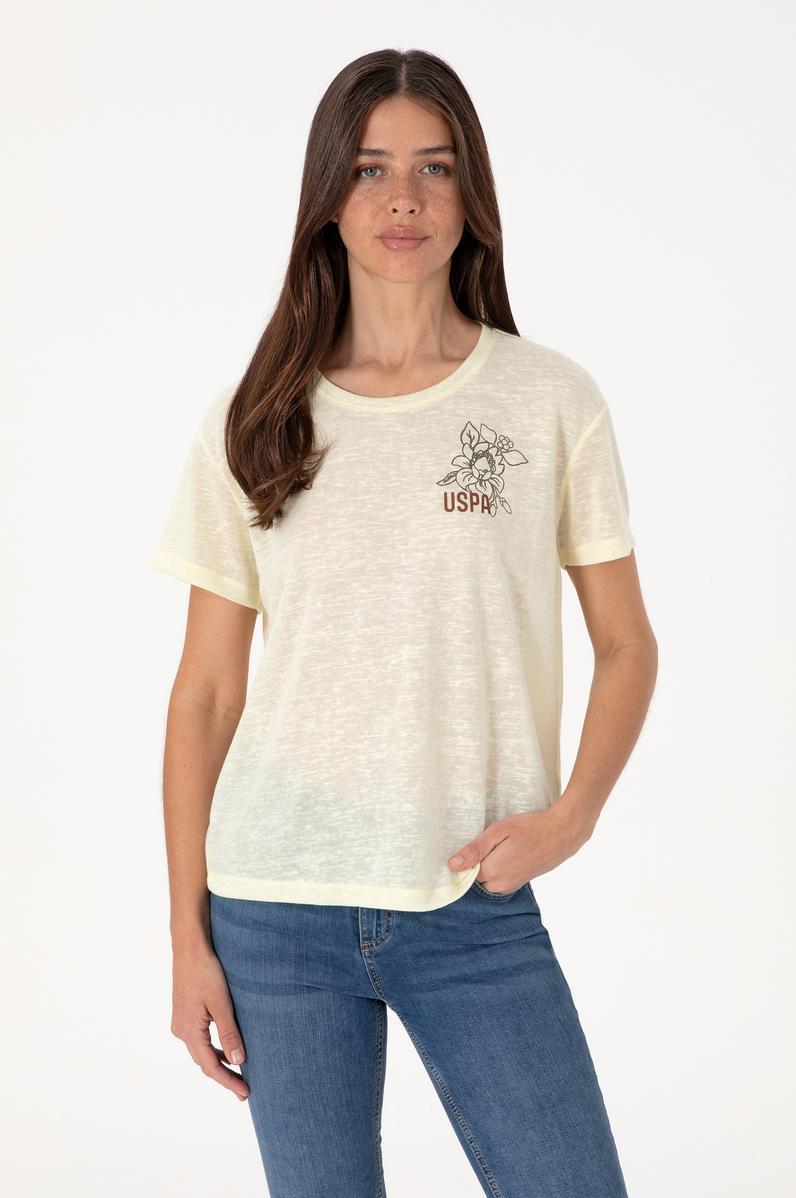 Kadın Limon Bisiklet Yaka Tişört