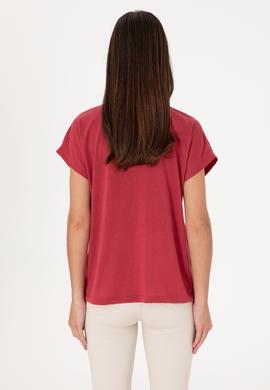 Kadın Vişne Polo Yaka Tişört - 50300663017